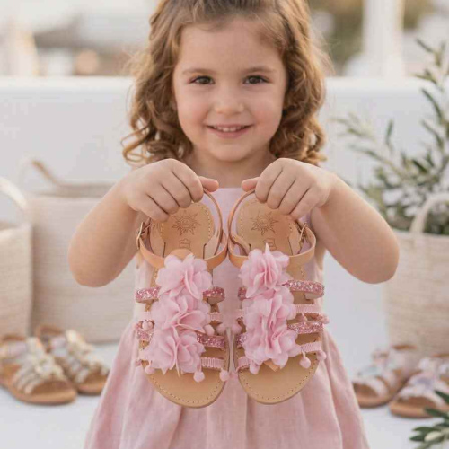 Χειροποίητα δερμάτινα παιδικά σανδάλια