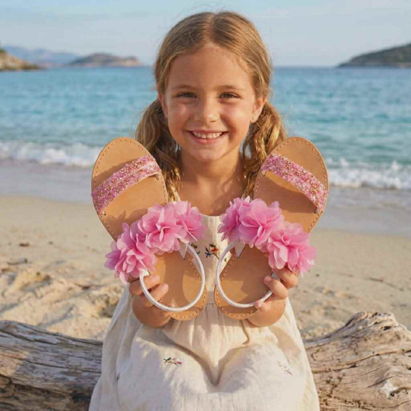 Χειροποίητα δερμάτινα παιδικά σανδάλια