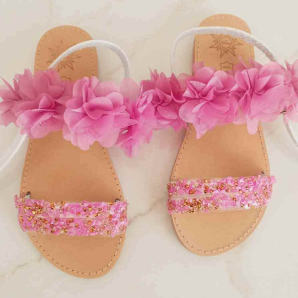 Χειροποίητα δερμάτινα παιδικά σανδάλια